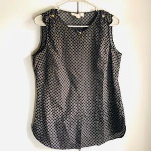 Michael Kors Sleeveless Button Sheer Down